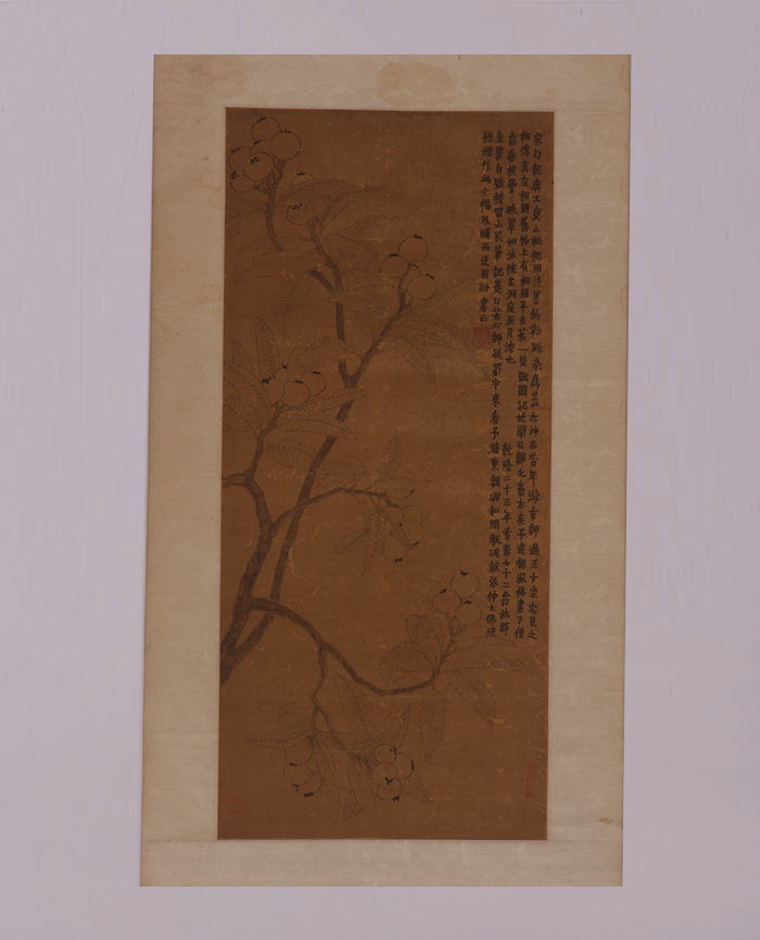 清乾隆二十三年金农白描枇粑图轴